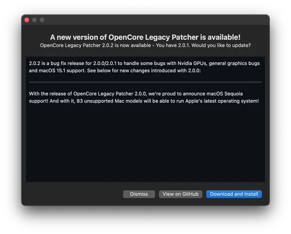 OCLP update available